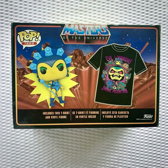 Funko Pop! Tees MOTU GITD MASTERS OF THE UNIVERSE Evil Lyn with Unisex Size M - Picture 3 of 9